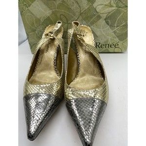 J Renee Womens Shoes Size 12 W  Gold Pointed Toe